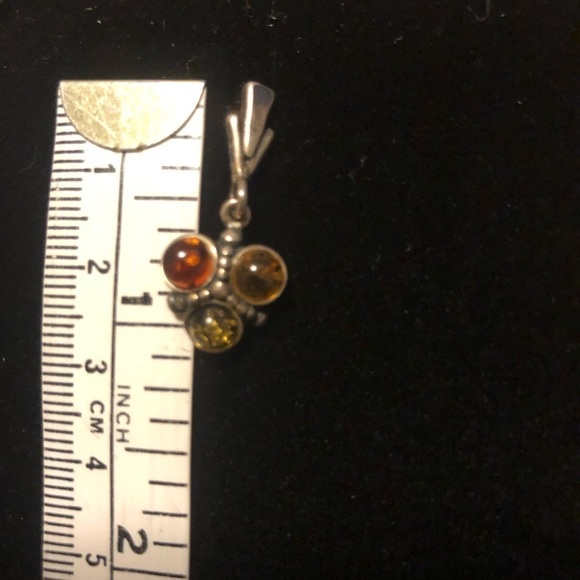VTG Baltic Amber Sterling Silver Tri Colour Stone Stud Earrings 1.1” - Picture 6 of 6
